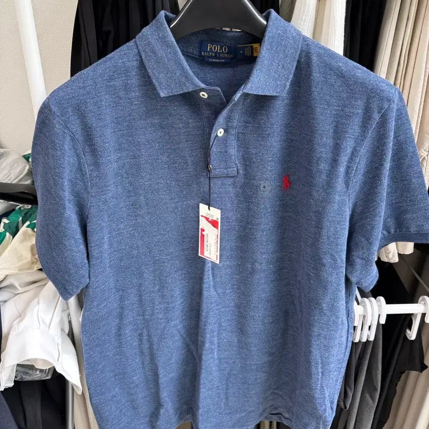 [BUNJANG] Polo Ralph Lauren Men's Classic Fit T-Shirt - Blue, Size M / 폴로 랄프로렌 카라티 새제품 팔아요!