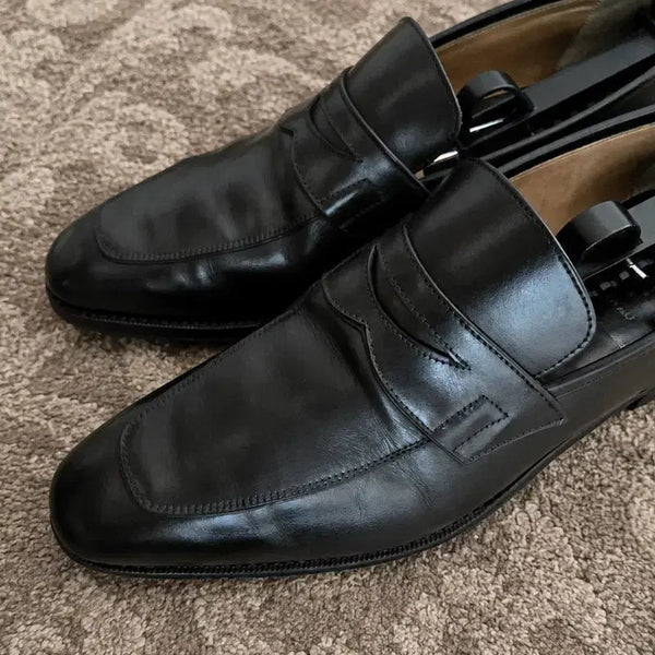 [BUNJANG] Yanko Ibiza Black Leather Loafers UK8 / yanko ibiza black uk8 얀코 이비자 검정 270사이즈