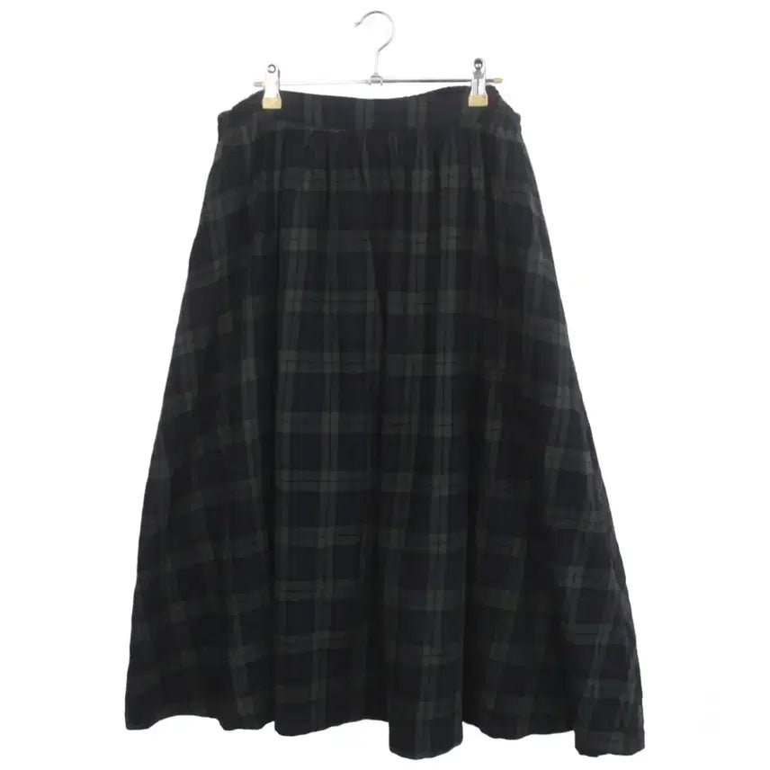 [BUNJANG] Vintage Check Flare Long Skirt / 빈티지 체크 플레어 롱스커트 캐주얼 y2k 모리걸