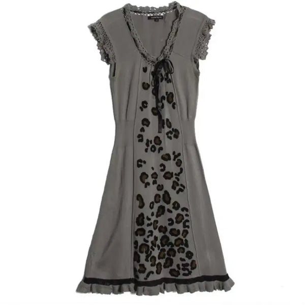 [BUNJANG] Gyaru Leopard Pattern Mini Dress / 갸루 레오파드 패턴 원피스