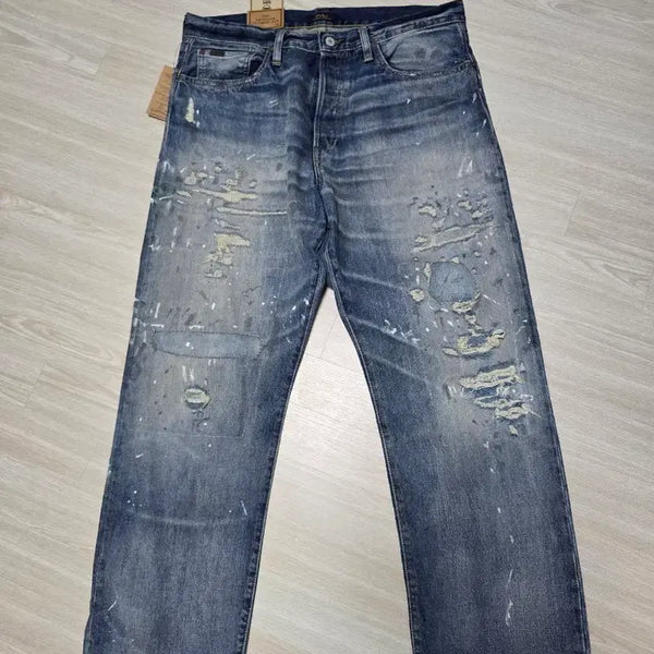 [BUNJANG] Polo Ralph Lauren Distressed Denim Jeans - Size 34/32 / 폴로 디스트레스드 진(디스진), 데님- 34/32