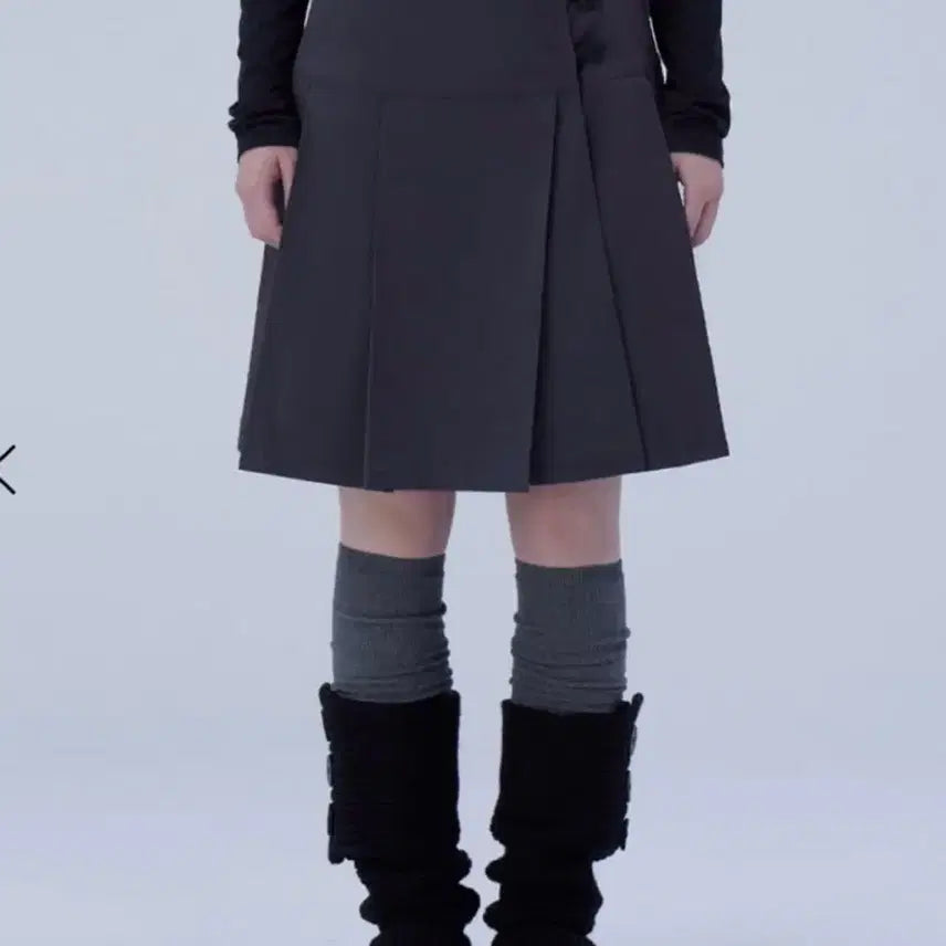 [BUNJANG] Miseki Seoul Midi Wrap Skirt Charcoal / 미세키서울 미디 랩 스커트 차콜 Midi wrap skirt