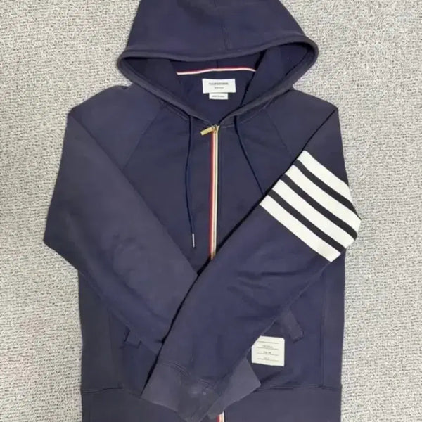 [BUNJANG] Thom Browne 4-Bar Navy Hoodie / (2)톰브라운 4선 네이비 후드집업