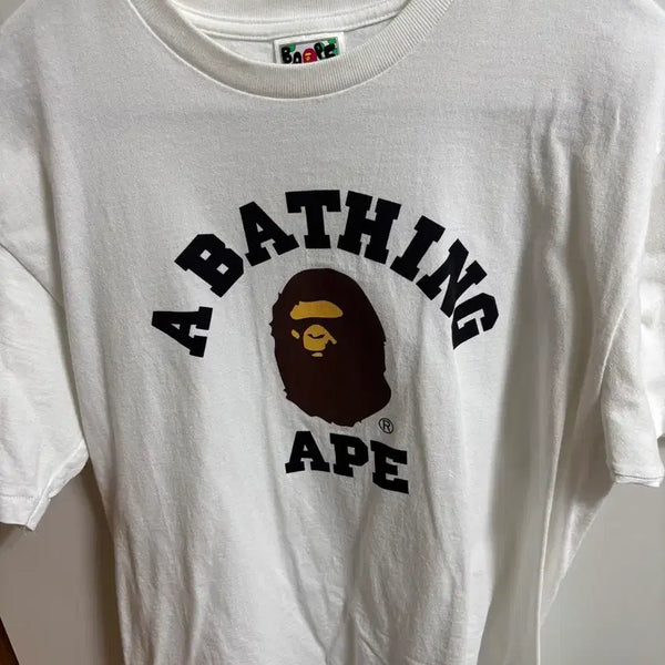 [BUNJANG] BAPE College T-Shirt White / 베이프 컬리지 반팔티 화이트