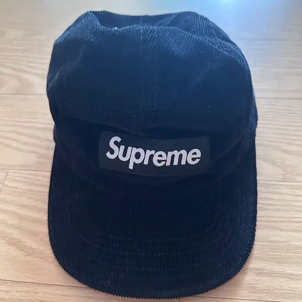 [BUNJANG] Supreme Corduroy Cap Hat Black / 슈프림 코듀로이 캡 모자 블랙