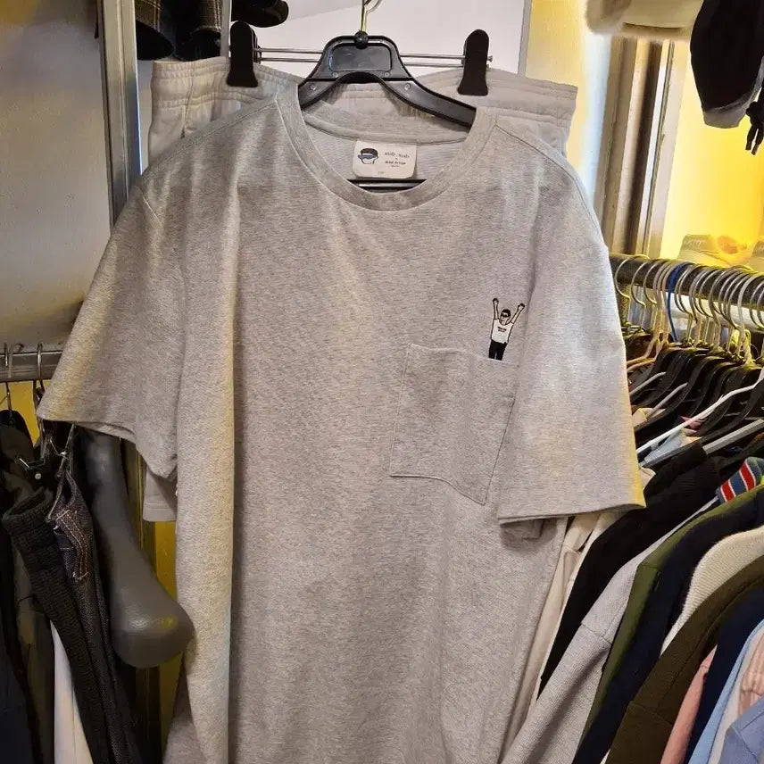 [BUNJANG] Mind Bridge Graphic Print Short Sleeve T-Shirt / [브랜드] 마인드 브릿지 반팔 티셔츠 그레이