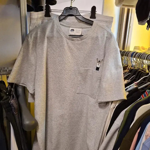 [BUNJANG] Mind Bridge Graphic Print Short Sleeve T-Shirt / [브랜드] 마인드 브릿지 반팔 티셔츠 그레이