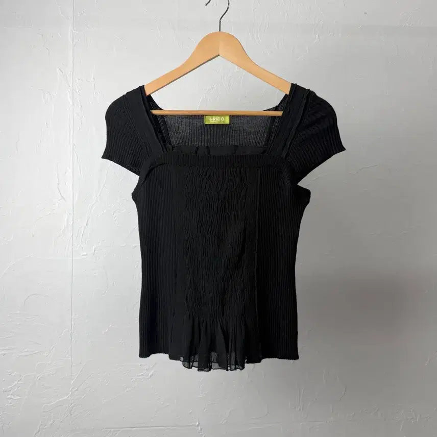 [BUNJANG] Hiroko Bis Shirring Knit Top / 히로코 비스 셔링 니트 탑