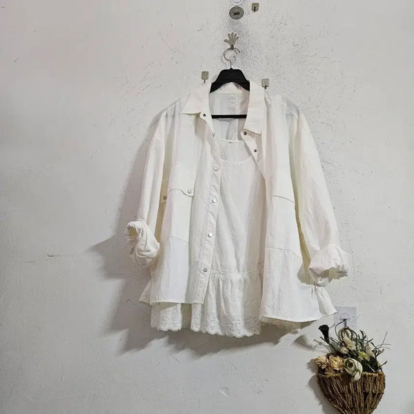 [BUNJANG] White Crinkled Jacket / 바스락화이트 자켓