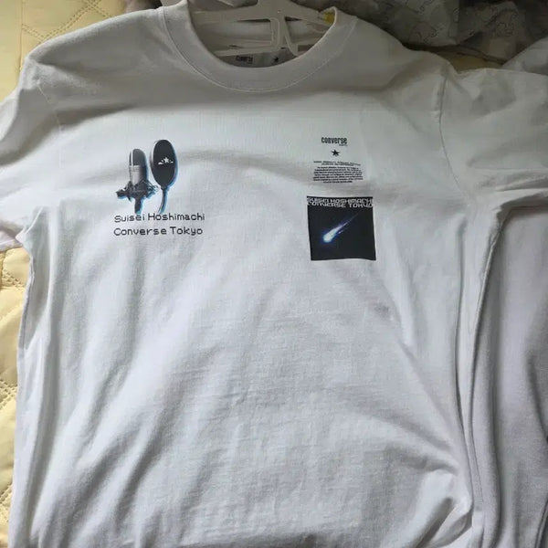 [BUNJANG] Hololive Suisei Converse Tokyo T-Shirt White / 홀로라이브 스이세이 컨버스 도쿄 반팔 티셔츠 화이트