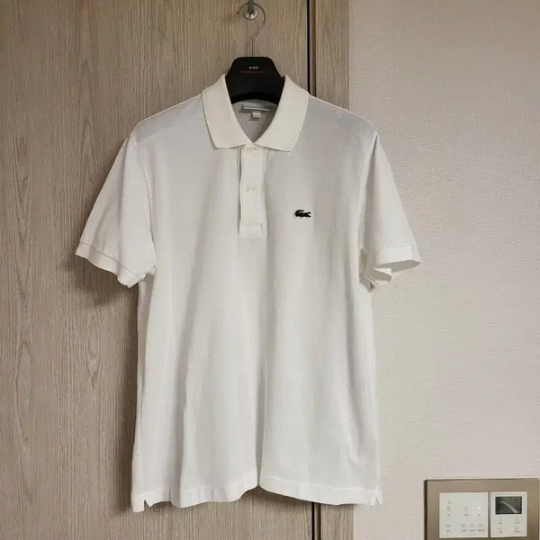 [BUNJANG] Lacoste Classic Fit Short Sleeve Polo Shirt White M (100) / 라코스테 반팔 카라 티셔츠 pk 셔츠 화이트 클래식핏 4 m 100