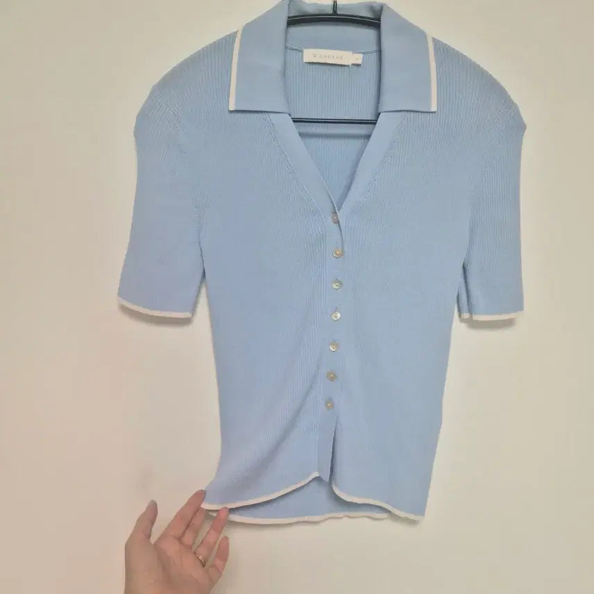 [BUNJANG] GIORDANO Rib Polo Tipping Short Sleeve Knit S / 지오다노 립폴로 티핑 반팔 니트 S