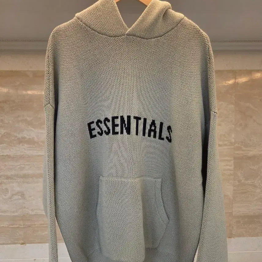 [BUNJANG] Essential Knit Pullover Hoodie Pistachio / [M]에센셜 니트 풀오버 후드 피스타치오