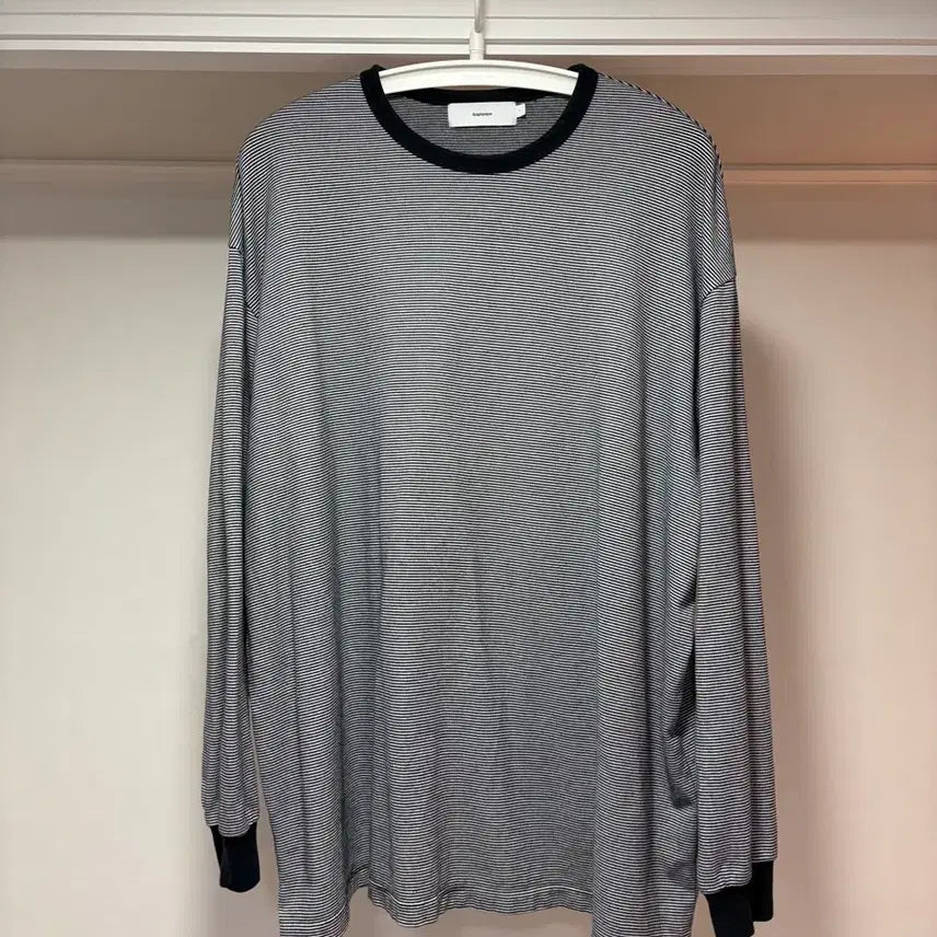 [BUNJANG] Graphpaper Narrow Border T-Shirt Navy x White / 그라프페이퍼 네로우 보더티 1