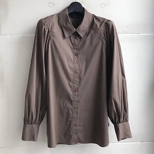 [BUNJANG] ZOOC Cotton Blend Spring/Fall Blouse - Deep Brown / ZOOC 정품/2020 - 55.66/새거수준