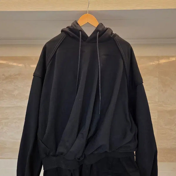 [BUNJANG] Junji Twisted Hoodie Black / [M]준지 트위스티드 후드 블랙