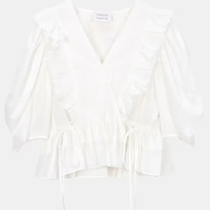 [BUNJANG] BOCAVACA White Frill Blouse / 보카바카 화이트 프릴 블라우스
