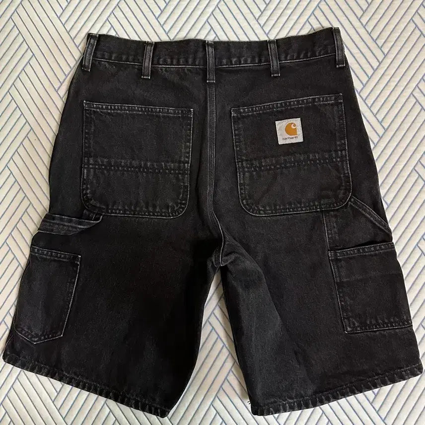 [BUNJANG] Carhartt WIP Smith Denim Single Knee Shorts Black Stone Washed / 칼하트 WIP 스미스 데님 싱글니 쇼츠 블랙 스톤 워시드