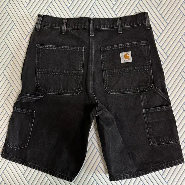 [BUNJANG] Carhartt WIP Smith Denim Single Knee Shorts Black Stone Washed / 칼하트 WIP 스미스 데님 싱글니 쇼츠 블랙 스톤 워시드