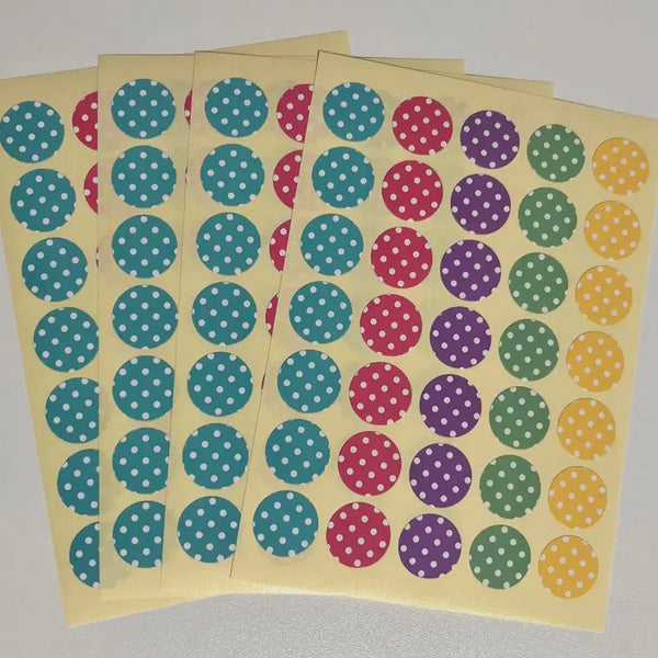 [BUNJANG] Daiso Japan Dot Round Label Stickers (Assorted Colors) / 다이소 일본 도트 원형 견출지