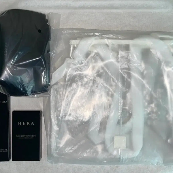 [BUNJANG] Hera Bundle Set Contouring Duo, Lip Pencil, Pouch, Beach Bag / [헤라 4개 일괄] 컨투어링 듀오, 립펜슬, 파우치, 비치백