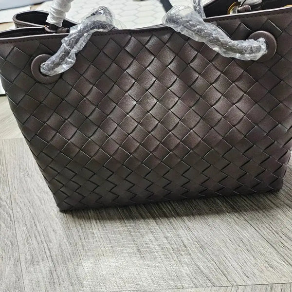 [BUNJANG] Intrecciato Leather Tote Bag Brown / 인뜨레치아토 토트백 브라운