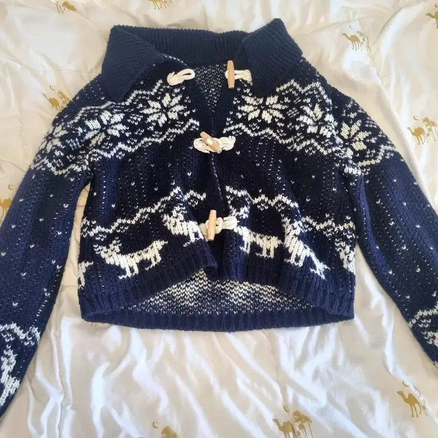 [BUNJANG] Navy Pattern Tteokbokki Outerwear / 네이비 패턴 떡볶이 아우터