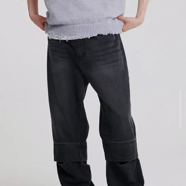 [BUNJANG] Anytime Ro RIC Cosmos Denim Pants (Black, M) / 애니타임로릭 / Cosmos Denim Pants (BLACK, M size)