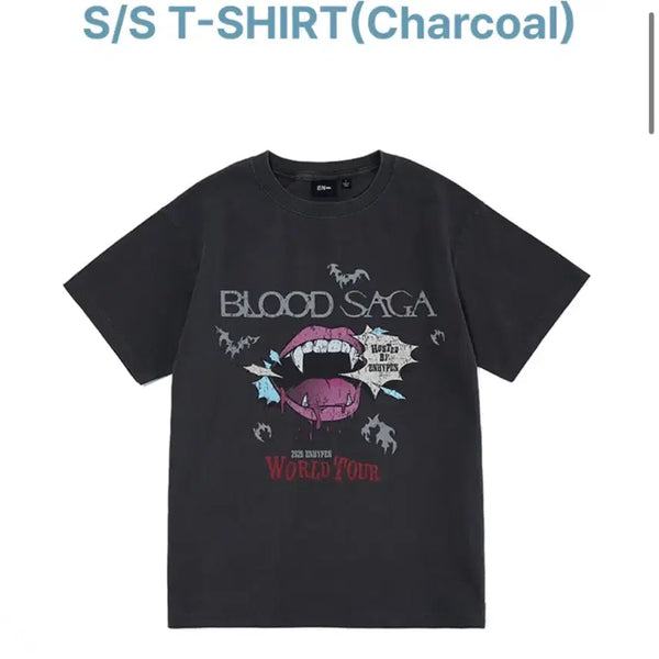 [BUNJANG] ENHYPEN Blood Sangha Tour T-Shirt Charcoal M / 엔하이픈 블러드사가 티셔츠 차콜 M