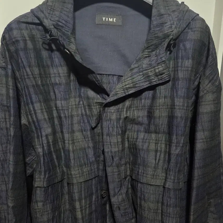 [BUNJANG] Time Homme Check Hooded Windbreaker / 타임옴므 체크 후드 바람막이