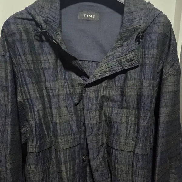 [BUNJANG] Time Homme Check Hooded Windbreaker / 타임옴므 체크 후드 바람막이