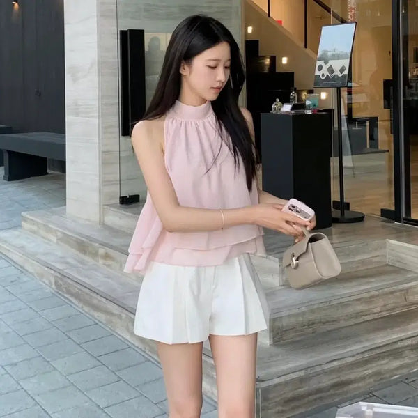 [BUNJANG] Becotton White Pleated Shorts (Size S) / 비코튼 becotton 쇼츠 팬츠 화이트 pleats shorts white (s사이즈)