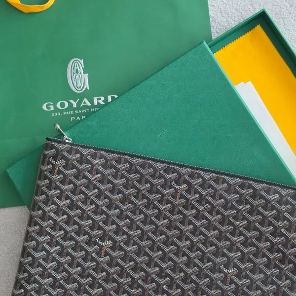 [BUNJANG] Goyard Saint Louis Clutch 2 GM Black/Tan (Full Set with Receipt & Inner Bag) / [정품/영수증포함] 고야드 세나 클러치 2 GM 블랙탄 (풀세트/이너백 포함)