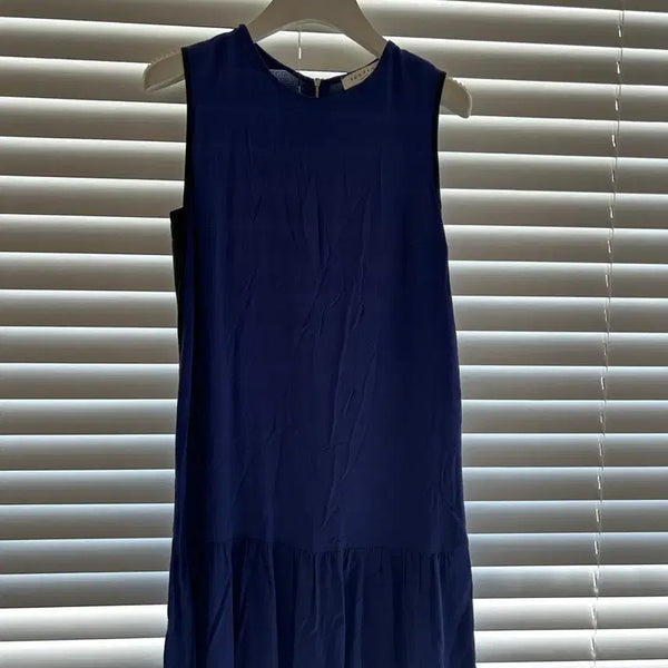 [BUNJANG] Sandro Ruffle Midi Dress Navy / 산드로 프릴원피스