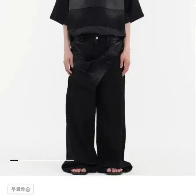 [BUNJANG] JUUN.J 26SS Black Denim Stripe Collar T-Shirt / [S] 준지 26SS 블랙 데님 스트라이프 카라티