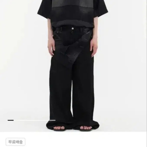 [BUNJANG] JUUN.J 26SS Black Denim Stripe Collar T-Shirt / [S] 준지 26SS 블랙 데님 스트라이프 카라티