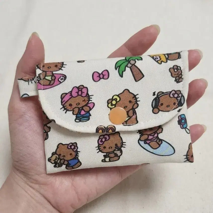 [BUNJANG] Hello Kitty Tanning Snap Card Holder (Surfing) / 태닝키티 똑딱이 카드지갑 (서핑)