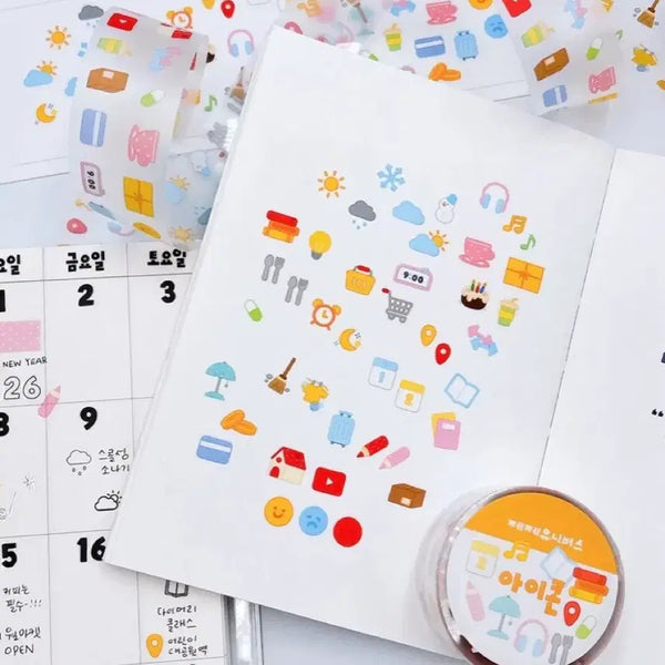 [BUNJANG] JeJe Universe Icon Kiss Cut Washi Tape / 제제유니버스 아이콘 키스컷