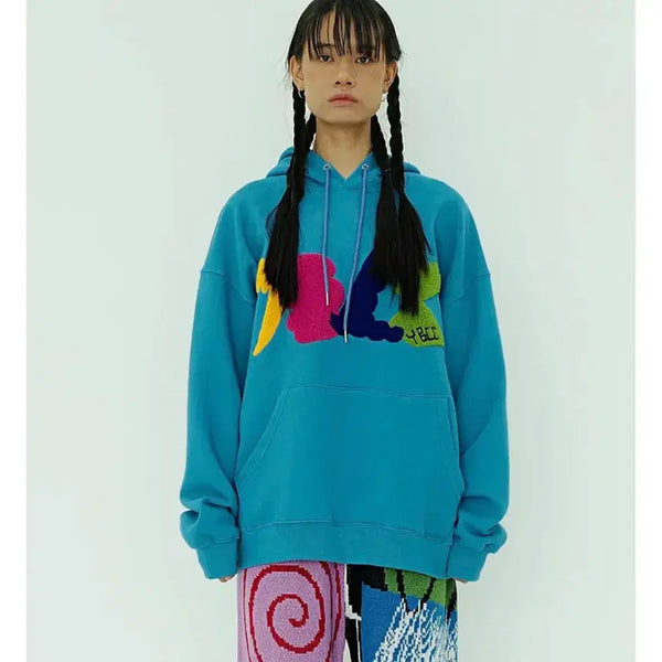 [BUNJANG] YOUTH BATH Fleece Logo Oversized Hoodie / 유쓰배쓰 부클로고 오버핏 후디