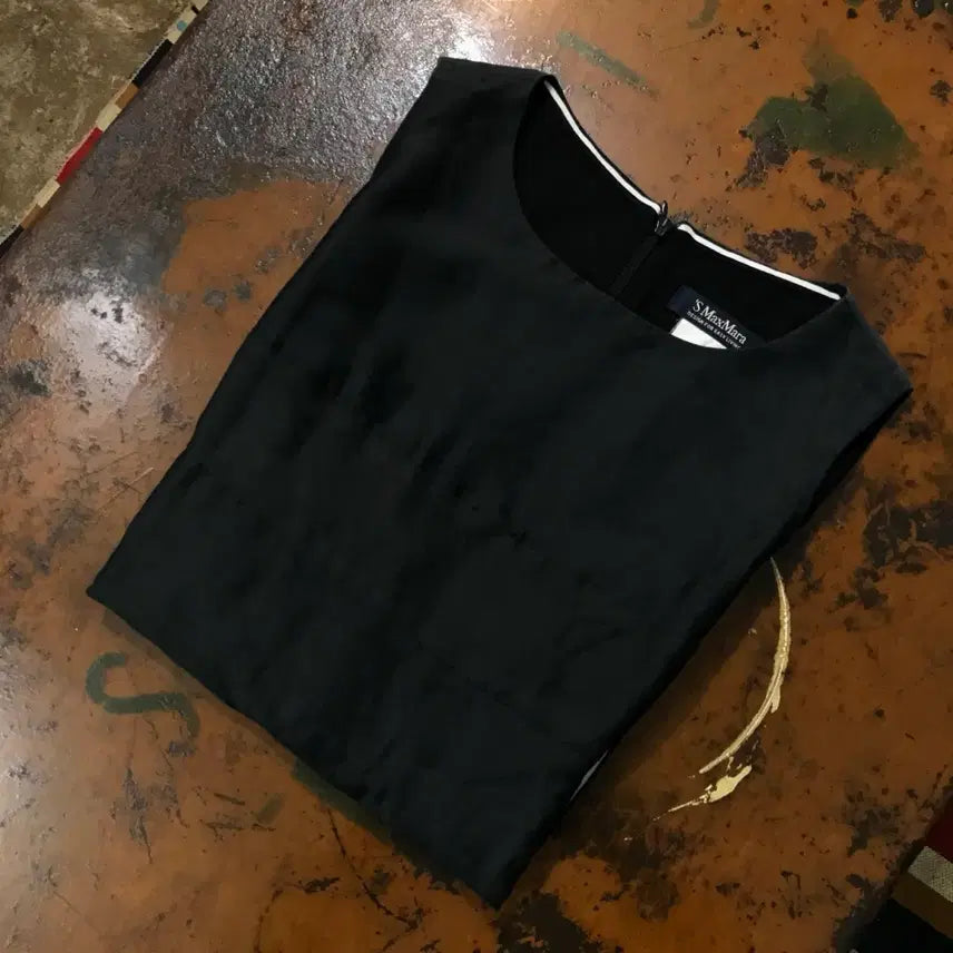 [BUNJANG] Max Mara Linen Blend Sleeveless Midi Dress Black (Women's 44-55) / 막스마라 린넨 혼방 블랙 슬리브리스 미디 원피스 여성 44 55 사이즈