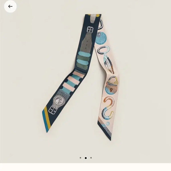 [BUNJANG] Hermès Twilly 'Inventaire Poetique de Brides a Bloc' Silk Scarf / 에르메스26년  트윌리 정리가