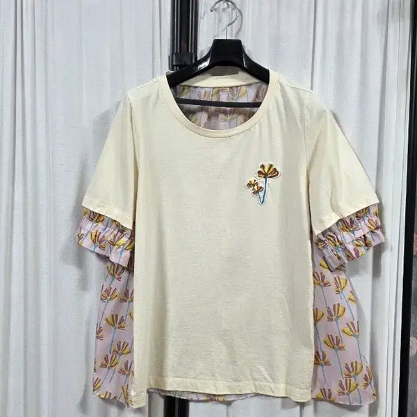 [BUNJANG] Asymmetrical Short Sleeve T-Shirt (Size 55-66) / 고급스러운언발란스반팔티셔츠(55-66)