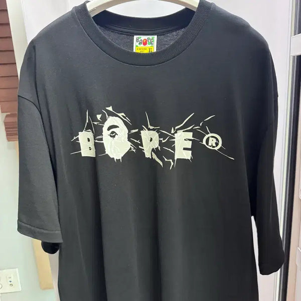 [BUNJANG] BAPE Store Broken College Short Sleeve T-Shirt Black XL / 베이프 스톰 브로큰 컬리지 반팔 티셔츠 블랙 XL