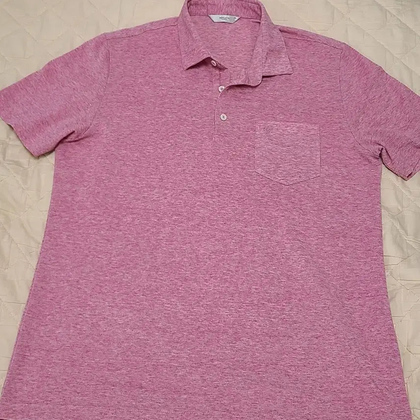 [BUNJANG] Roggatis Mélange Pink Short-Sleeve Polo Shirt (Size 105) / 로가디스 멜란지 핑크 반팔 카라티 105