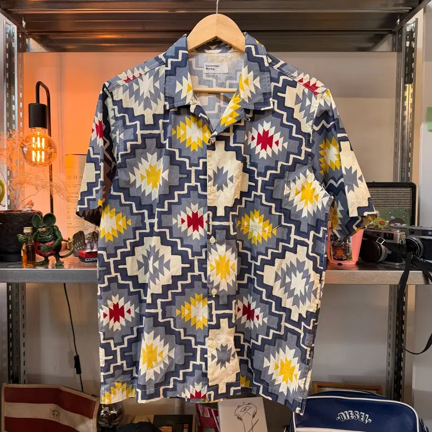 [BUNJANG] Universal Works Chimayo Pattern Open Collar Shirt M / 유니버셜 웍스 치마요 패턴 오픈 카라 셔츠 M