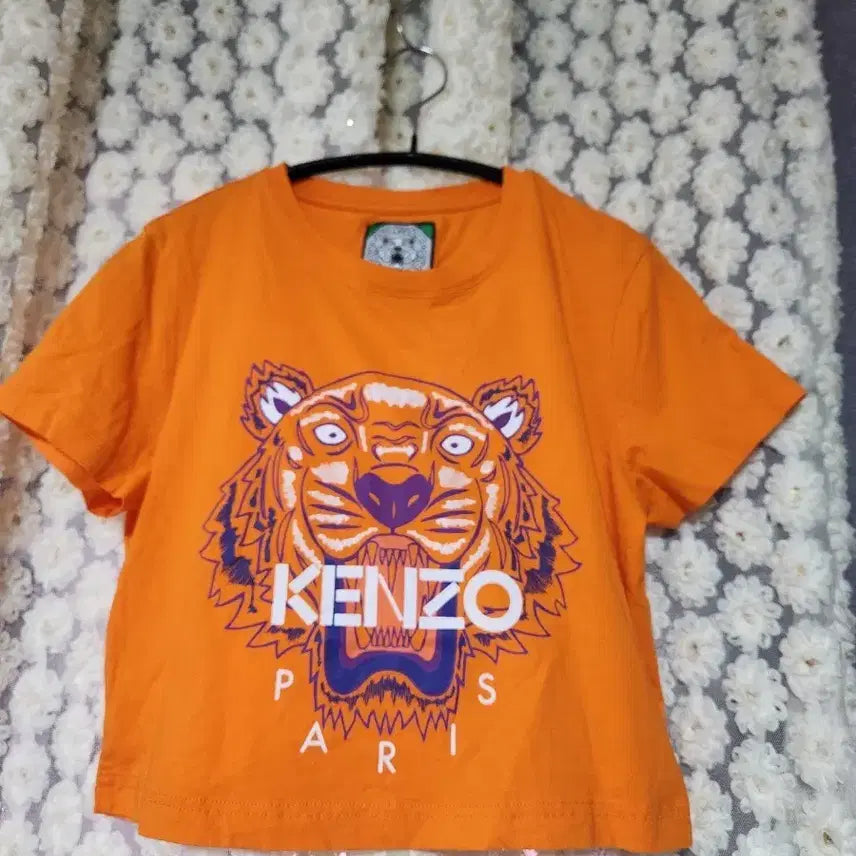[BUNJANG] Kenzo Tiger Short Sleeve Cropped T-Shirt Orange / 겐조 타이거 반팔 크롭티셔츠 오렌지