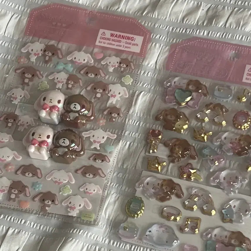 [BUNJANG] Sanrio Sugarbunnies Bonbon New 3 Types Sticker Set / 산리오 슈가바니즈 봉봉 신상 3종 스티커 세트 메지루시 가챠 다꾸 문구