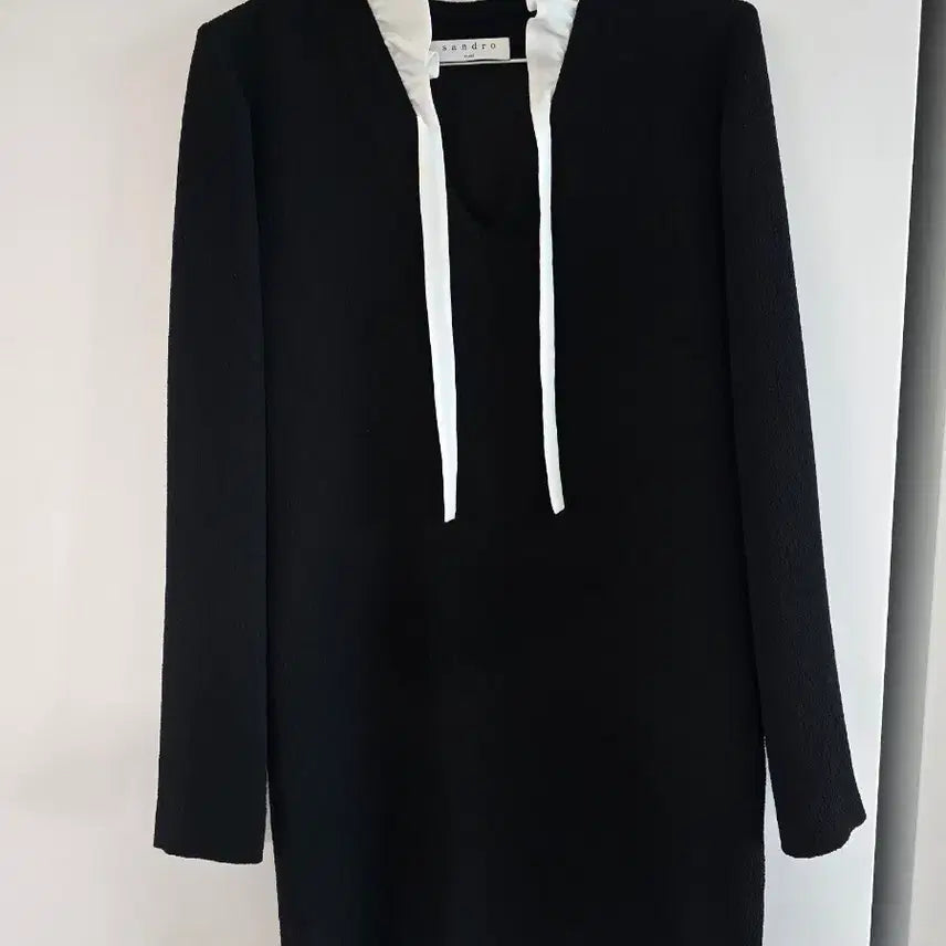[BUNJANG] Sandro Helene Ribbon Crepe Dress / 산드로 엘렌 리본 크레이프 원피스