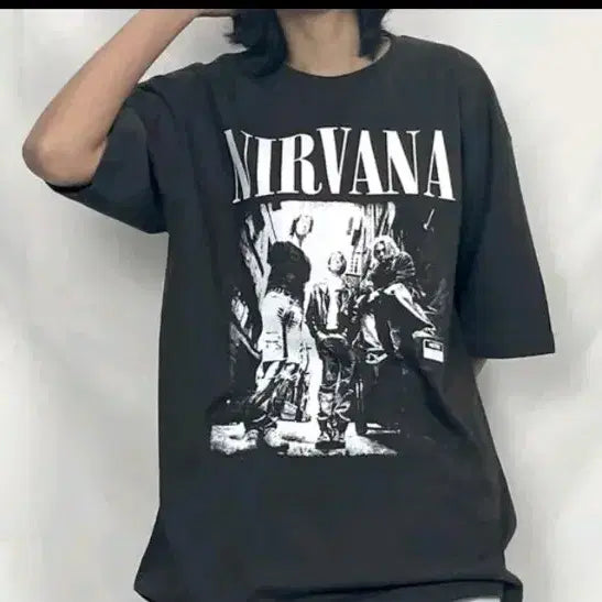 [BUNJANG] Nirvana Cotton Short Sleeve T-Shirt Black / 너바나 반팔 티셔츠 블랙