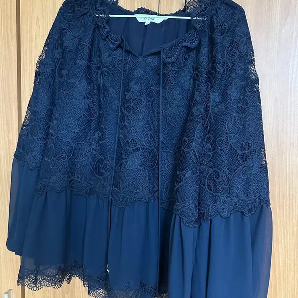 [BUNJANG] O2nd Chiffon Lace Blouse / O2nd 쉐본 블라우스 판매합니다